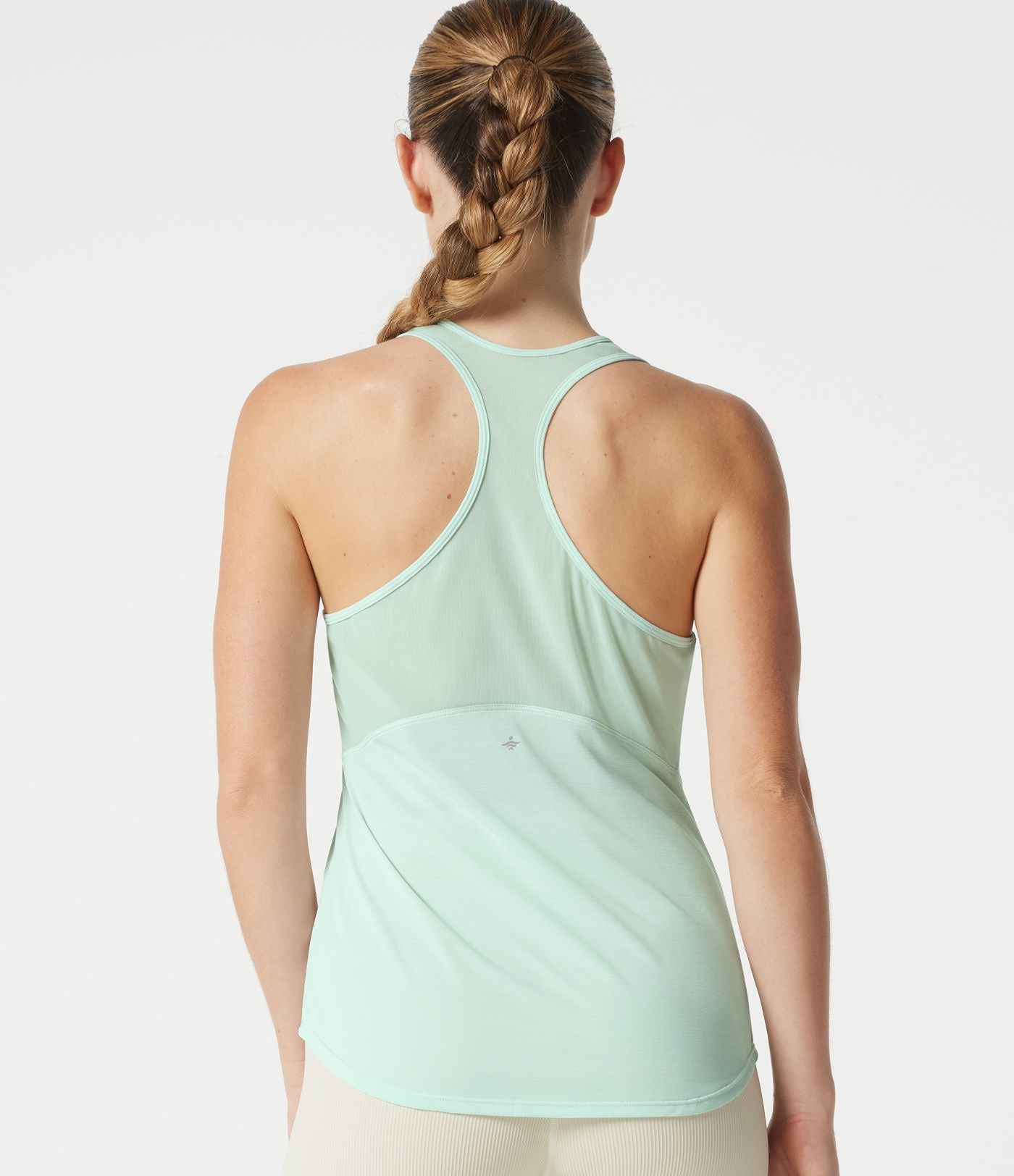 Débardeur de yoga à dos nageur, en maille respirante, ourlet arrondi et séchage rapide
