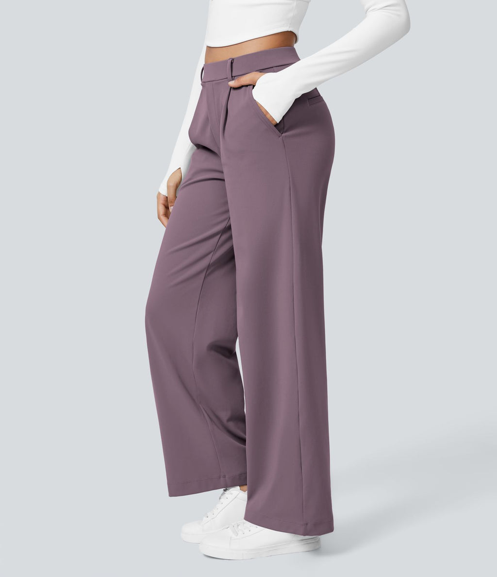 Pantalon tailleur Halara Flex™ DayStretch coupe droite taille haute avec poches