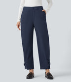 Pantalon de travail fuselé taille moyenne avec largeur ajustable Halara Flex™ DayStretch avec poches