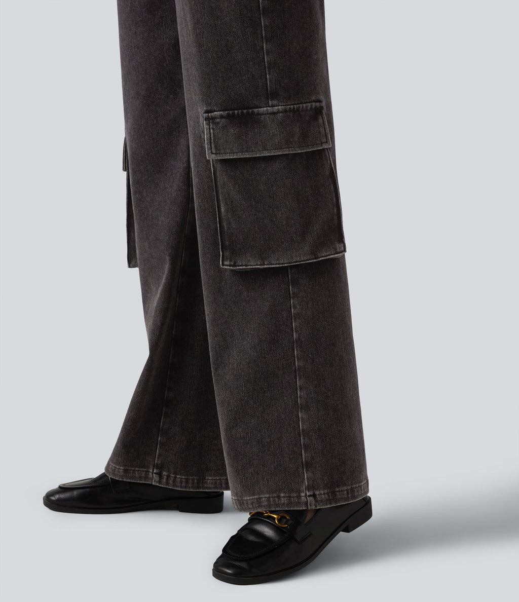 Jean bootcut cargo décontracté Halara Flex™ taille haute avec poches