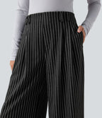 Pantalon de travail Halara Flex™ ample à rayures, taille haute, avec poches