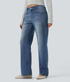 Jean décontracté Halara Flex™ taille basse coupe droite avec poches