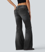 Halara Flex™ Jean évasé décontracté délavé taille basse avec poches