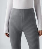 Halara Flex™ Pantalon tailleur évasé à rayures taille haute avec poches