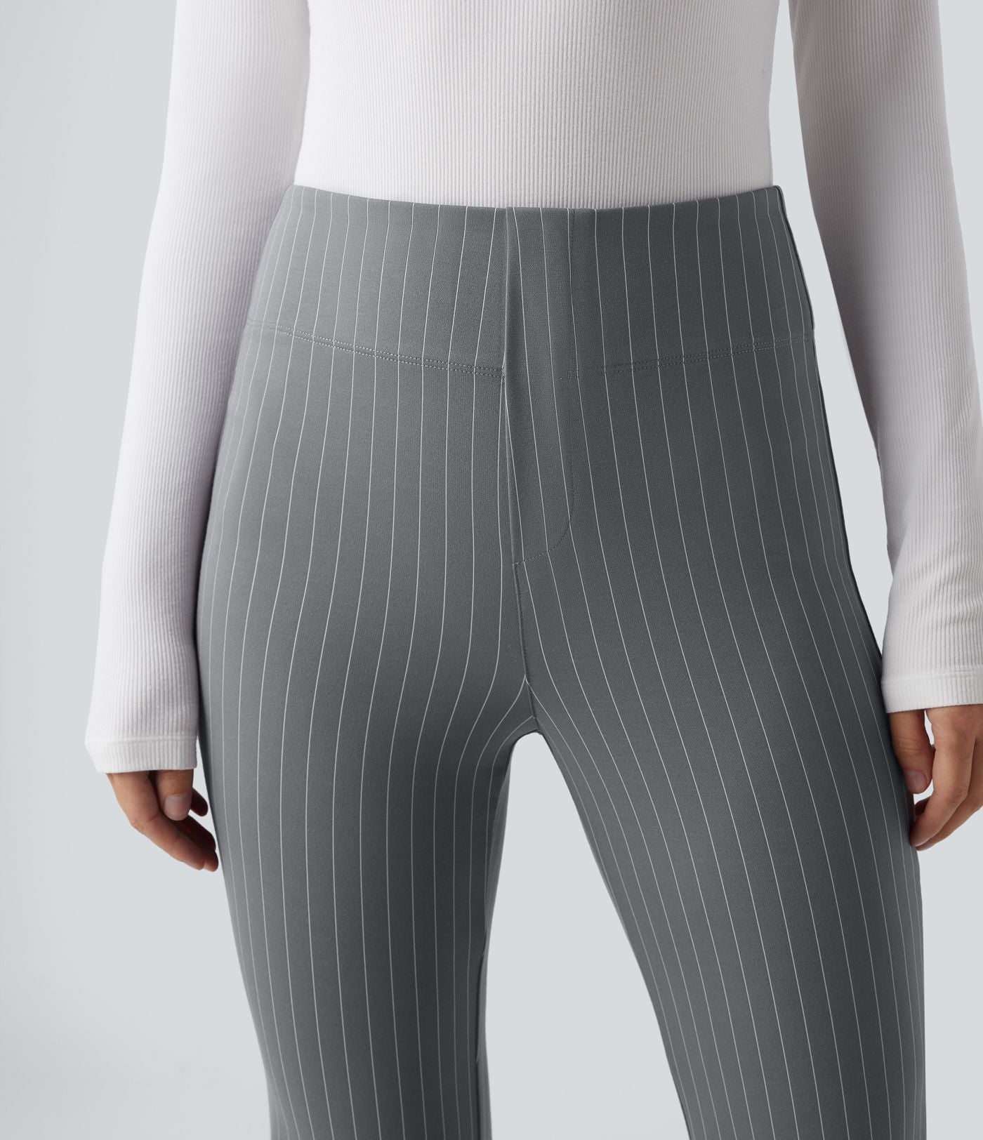 Halara Flex™ Pantalon tailleur évasé à rayures taille haute avec poches