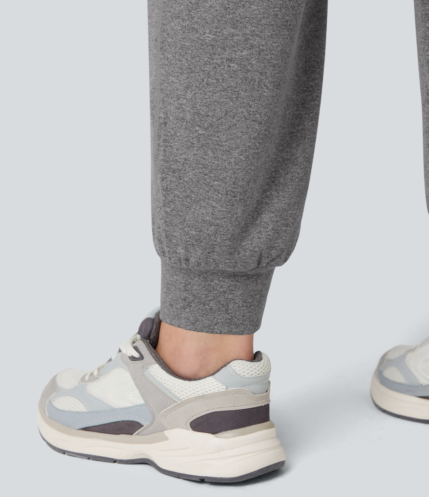 Jogging yoga grande taille froncé taille haute avec cordon de serrage et poches