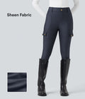 Legging 7/8 brillant taille haute avec poches