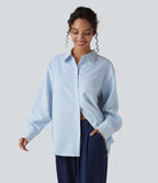 Chemise tailleur oversize manches longues à rayures