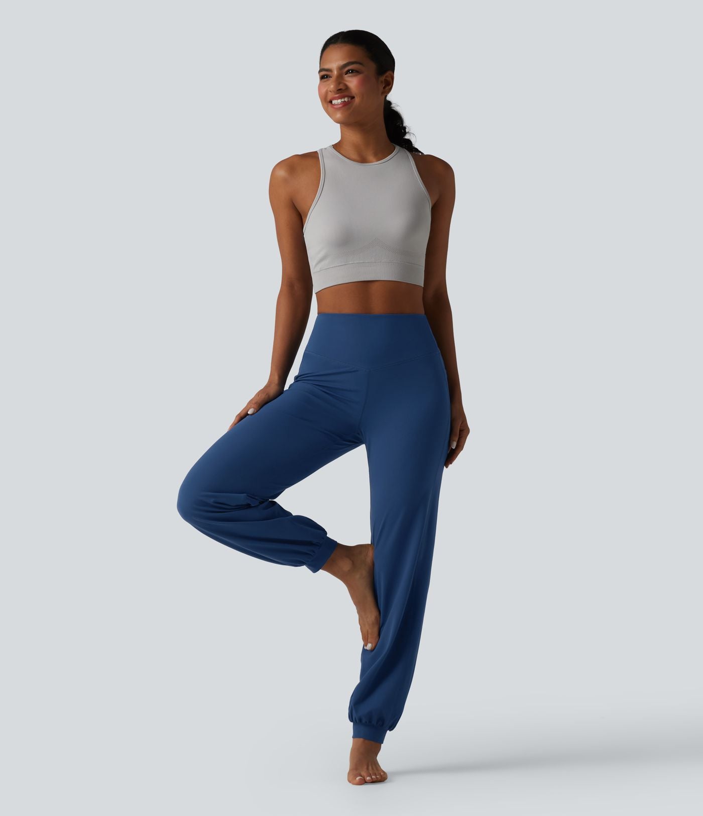 Jogging Halara Ultrasculpt™ taille haute gainant ventre plat avec poches