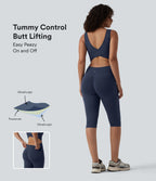 Combinaison sport gainante push-up col V longueur genoux Halara UltraSculpt™ avec poches - Édition Easy Peasy