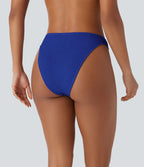 Bas de Bikini à Texture Croisée et Taille Basse
