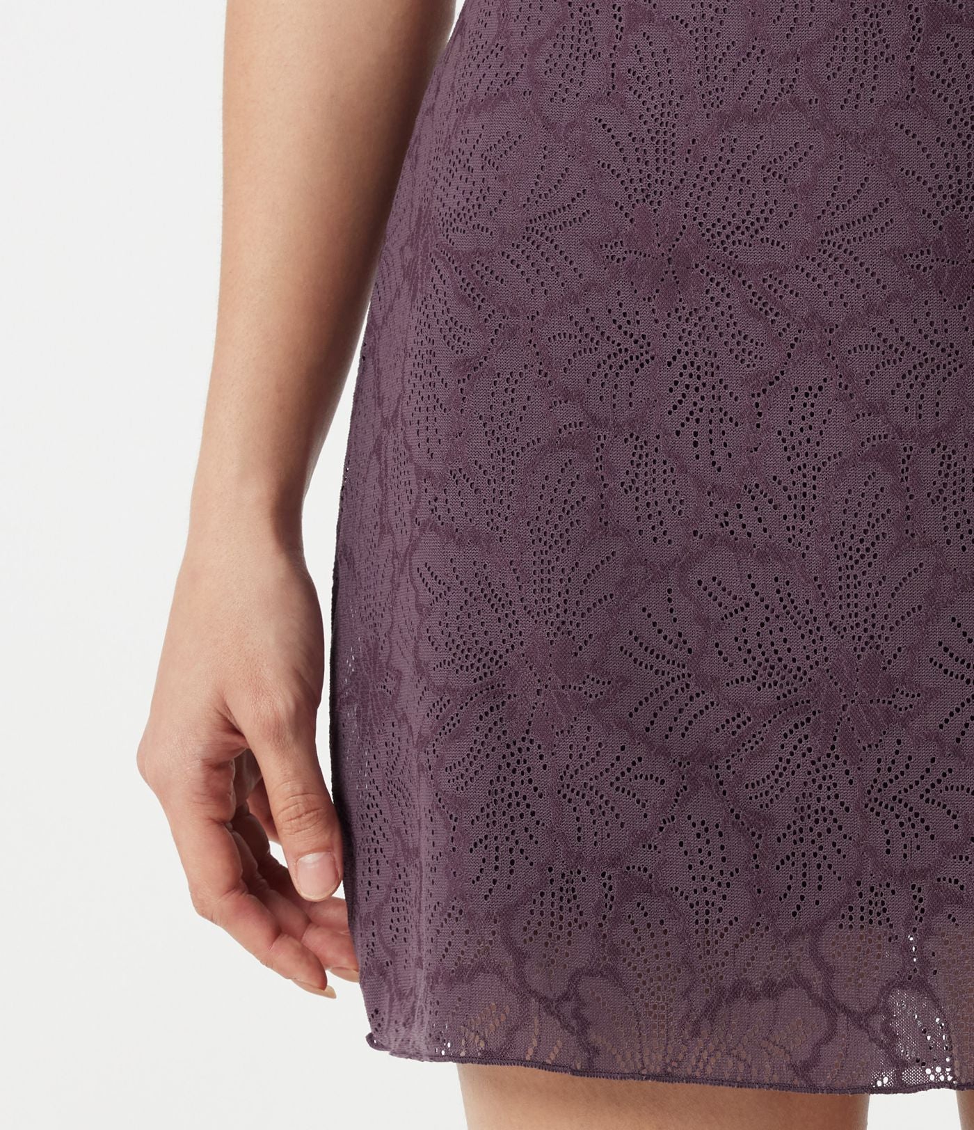 Jupe mini casual SoftlyZero™ taille haute en dentelle contrastée
