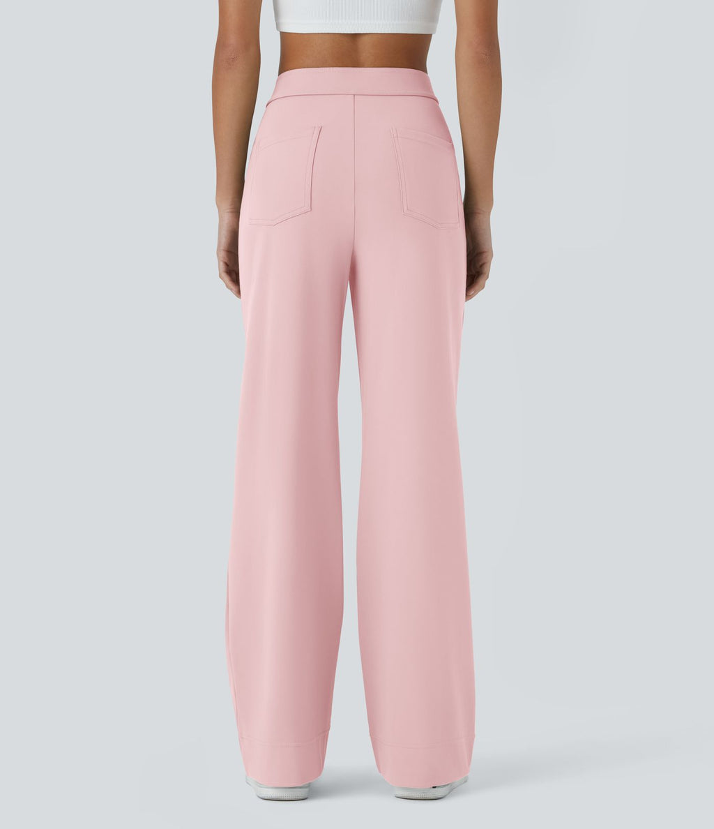 Pantalon taille haute coupe droite DayStretch avec poches