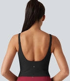 Débardeur de danse dos nu col U avec soutien-gorge intégré