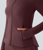 Veste d'équitation ajustée Softlyzero™ avec col montant, passe-pouces, poches, plis et fermeture éclair - Protection UPF50+