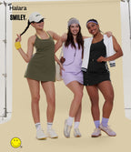 Robe sport mini dos ouvert Halara X Smiley® SoftlyZero™ Plush – Édition Easy Peasy