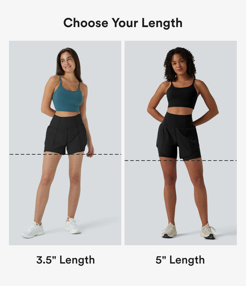 Breezeful™ Short 8,8cm Yoga Séchage Rapide 2 en 1 Taille Super Haute Ourlet Courbé Poches Latérales