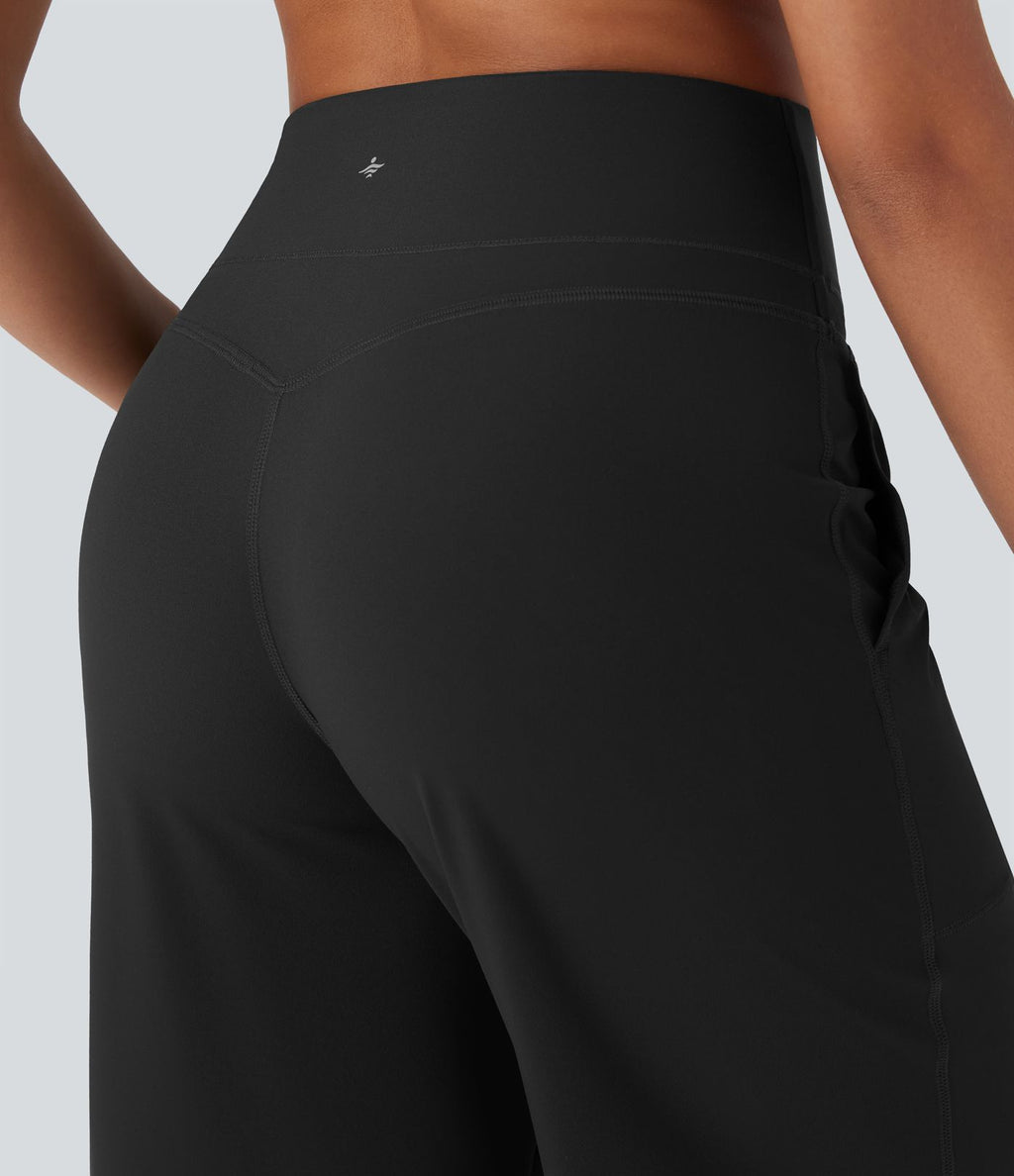 Pantalon de yoga droit gainant taille haute avec poches Halara UltraSculpt™
