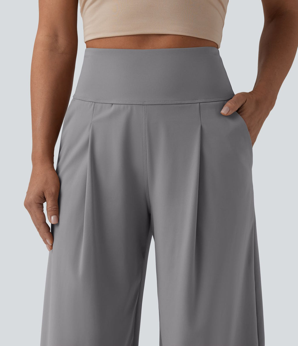 Pantalon large décontracté SoftlyZero™ Airy gainant taille haute effet frais InstantCool avec poches, protection solaire UPF50+