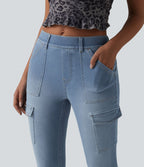 Halara Flex™ Jean skinny casual cargo taille mi-haute avec poches