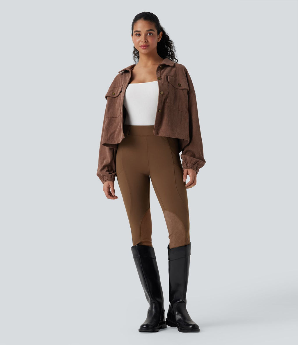 Pantalon ajusté taille haute effet daim contrastant DayStretch avec poches