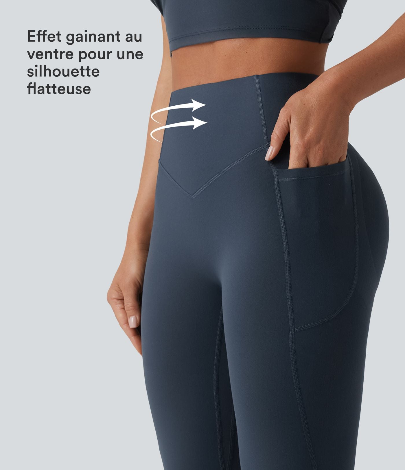 Halara UltraSculpt™ Legging yoga évasé gainant push-up taille haute à fronces avec poches