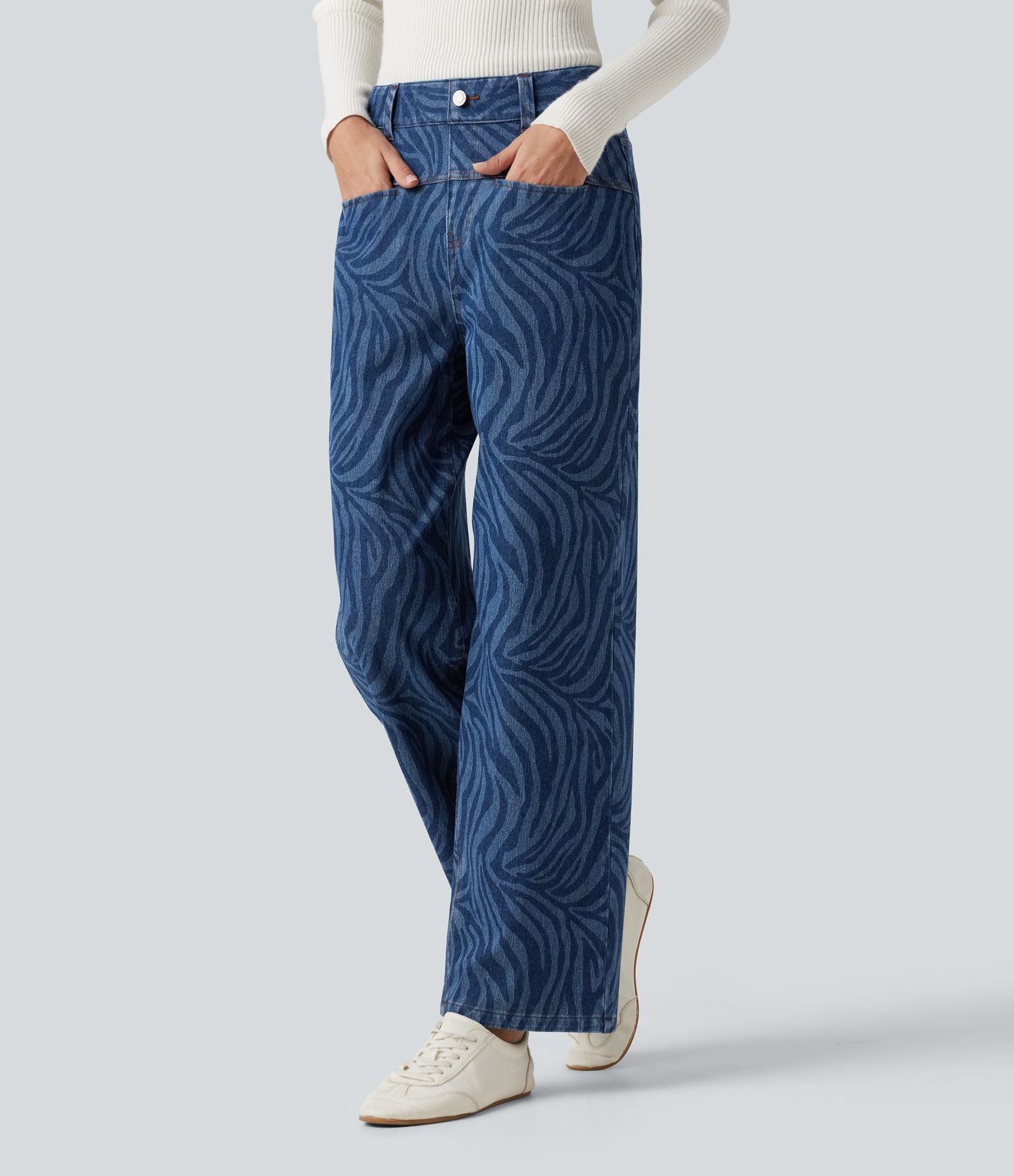 Jean droit taille mi-haute Halara Flex™ avec poches