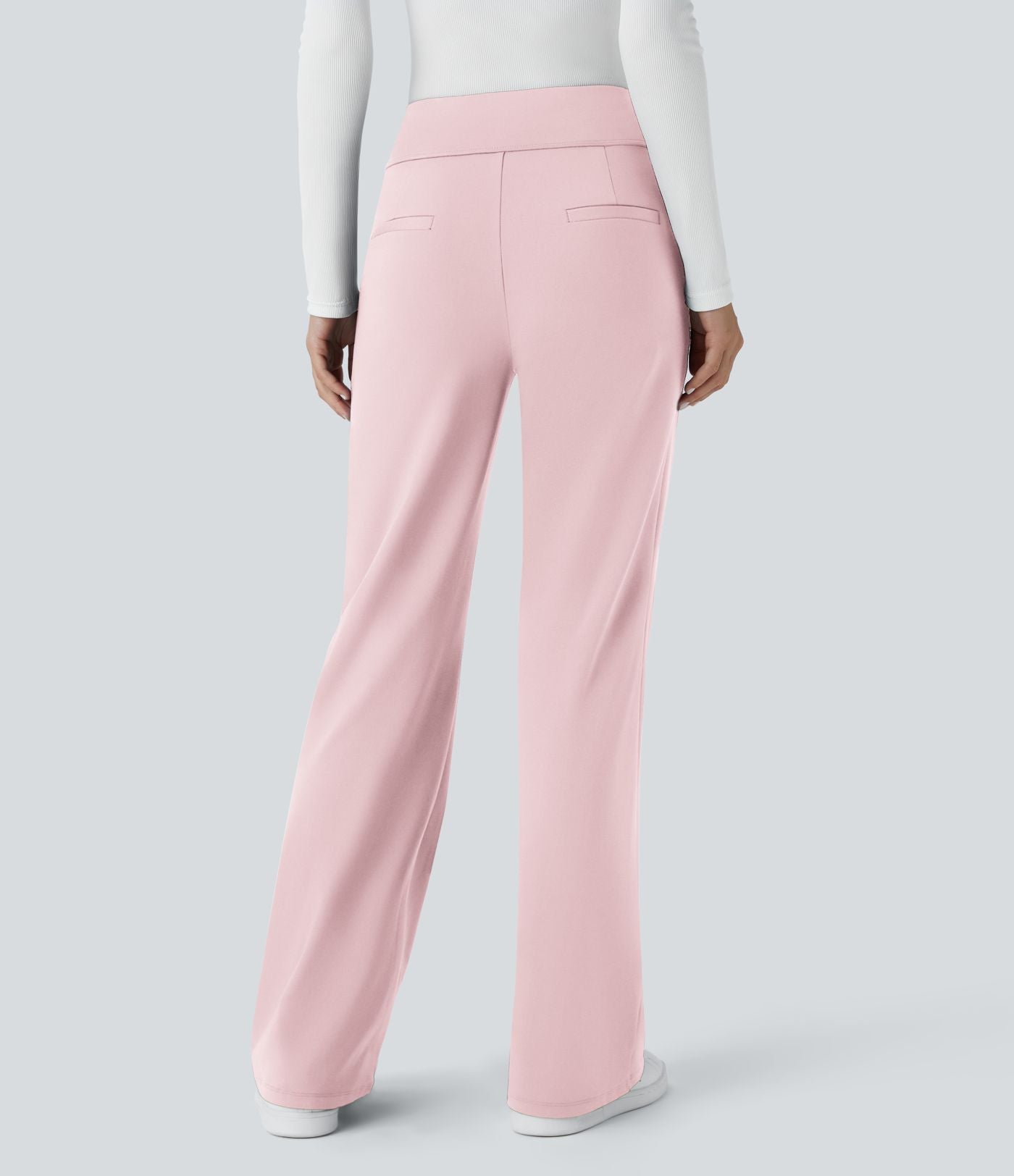 Pantalon tailleur évasé taille mi-haute Halara Flex™ DayStretch avec zip latéral et poches
