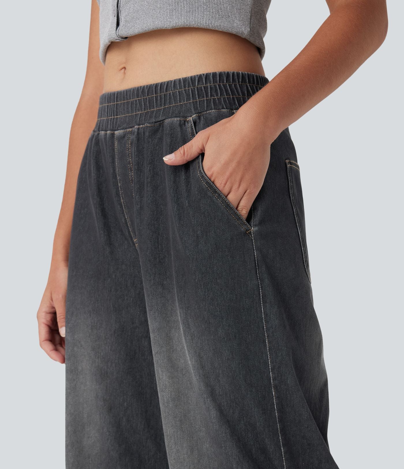 Jean décontracté Halara Flex™ taille mi-haute coupe ample avec poches