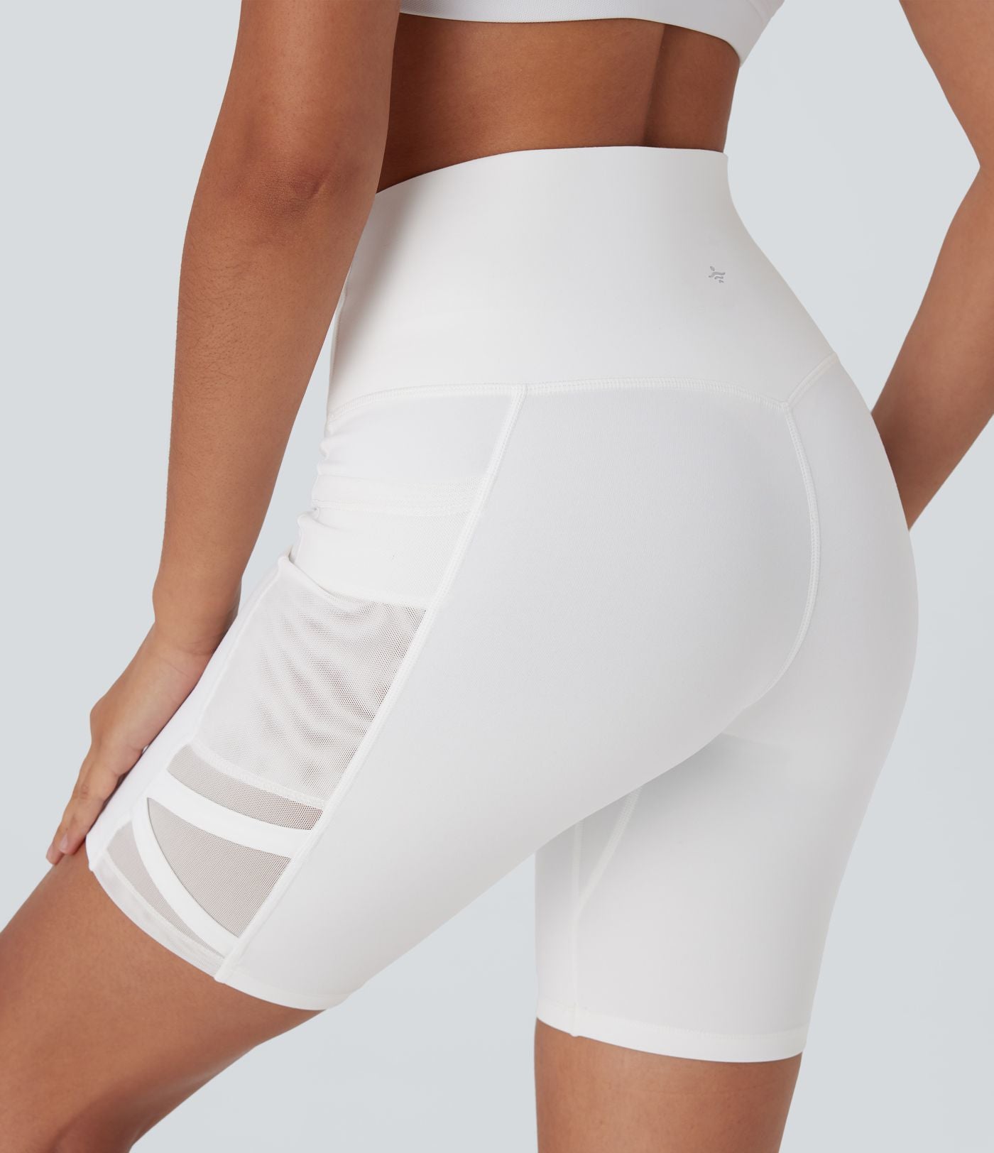 Short cycliste de yoga SpeedWave™ taille haute avec filet contrasté, séchage rapide, poches latérales - 17,5 cm