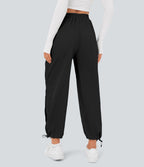 Breezeful™ Jogging Casual à Taille Haute avec Cordon de Serrage Poches Latérales Fente en Bas et Séchage Rapide