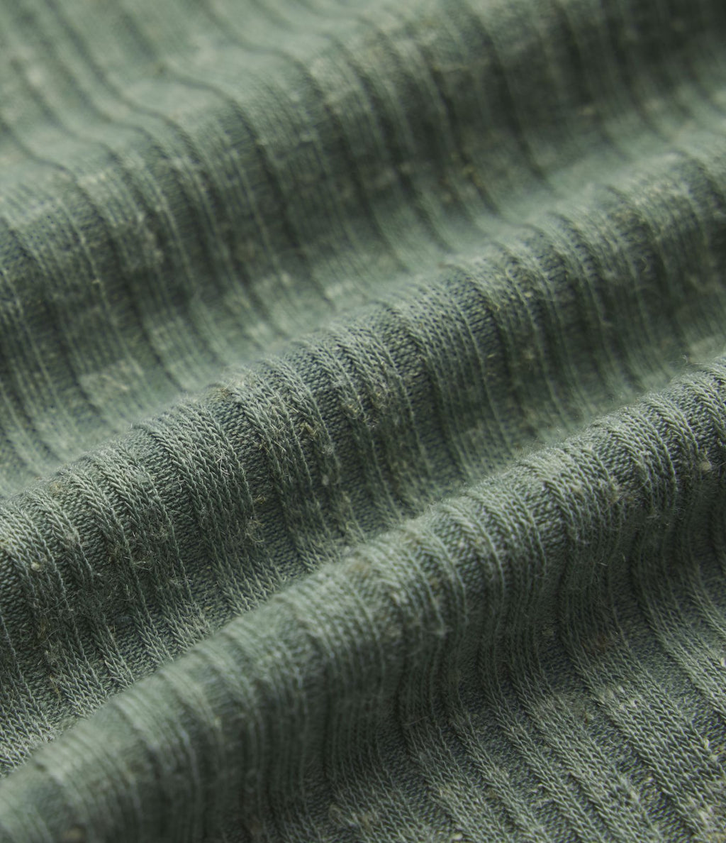 Robe mini évasée décontractée, maille côtelée en lin mélangé,  col V, manches courtes