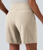 Short tailleur ample DayStretch taille haute 17,5 cm avec poches
