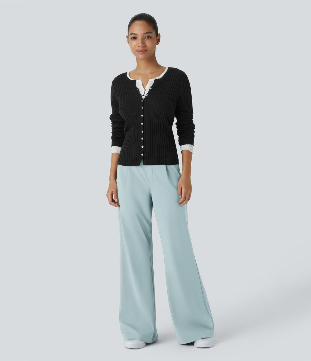 Pantalon tailleur évasé taille haute Halara Flex™ DayStretch avec poches
