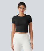 Haut de sport yoga OneForm sans couture Flow col rond manches courtes raglan ajusté