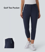 Pantalon de Golf Capri Taille Moyenne avec Poches Multiples, Coupe Fuselée, Séchage Rapide - Avec Poche pour Tees - Protection UPF40+