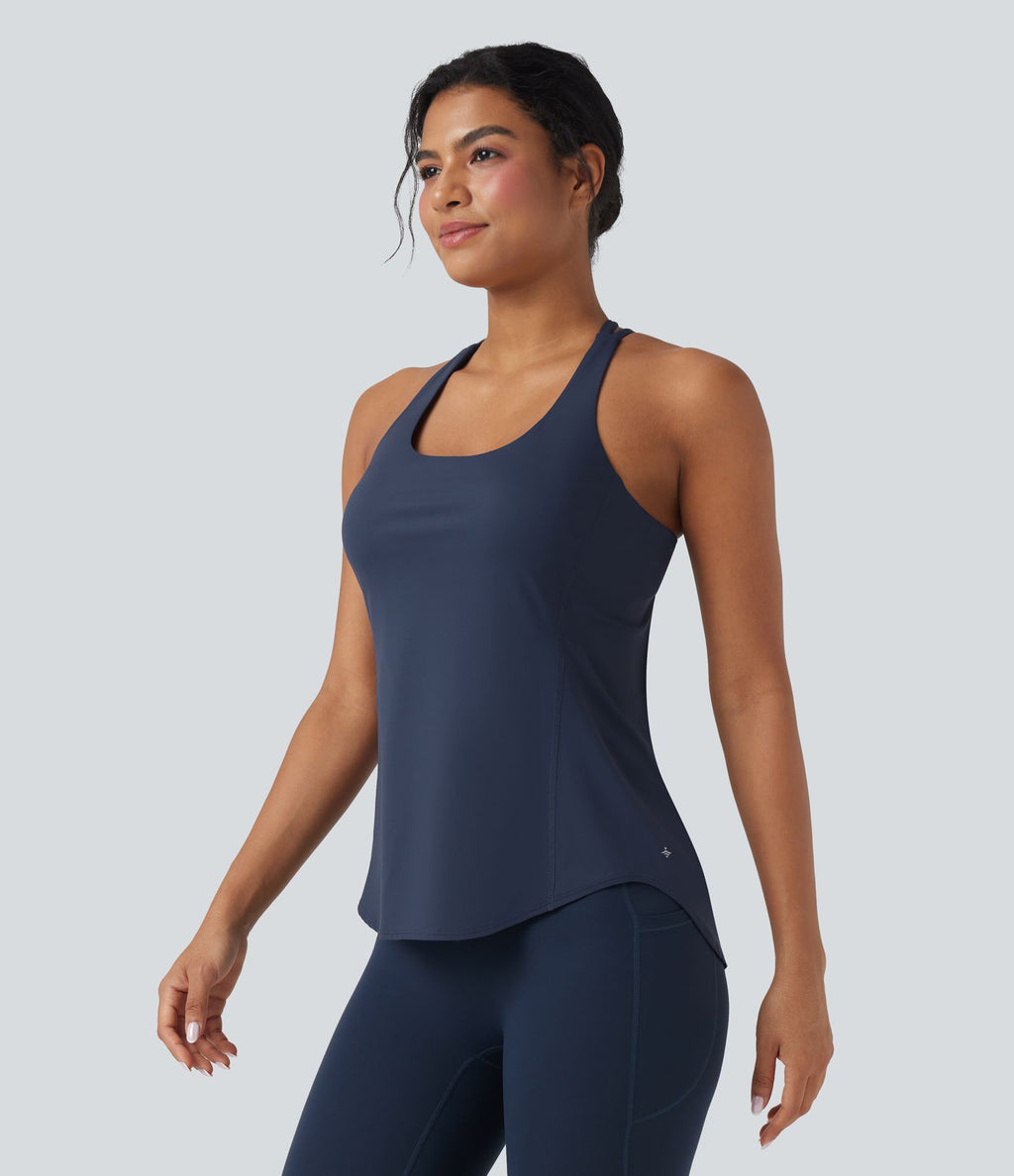 Débardeur running Halara UltraSculpt™ col rond dos croisé bonnets E-G