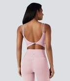 Débardeur yoga court Halara UltraSculpt™ double bretelles torsadé dos nu