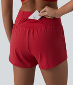 Short de yoga 2-en-1 SoftlyZero™ Airy croisé taille haute 7,5 cm effet frais InstantCool avec poches