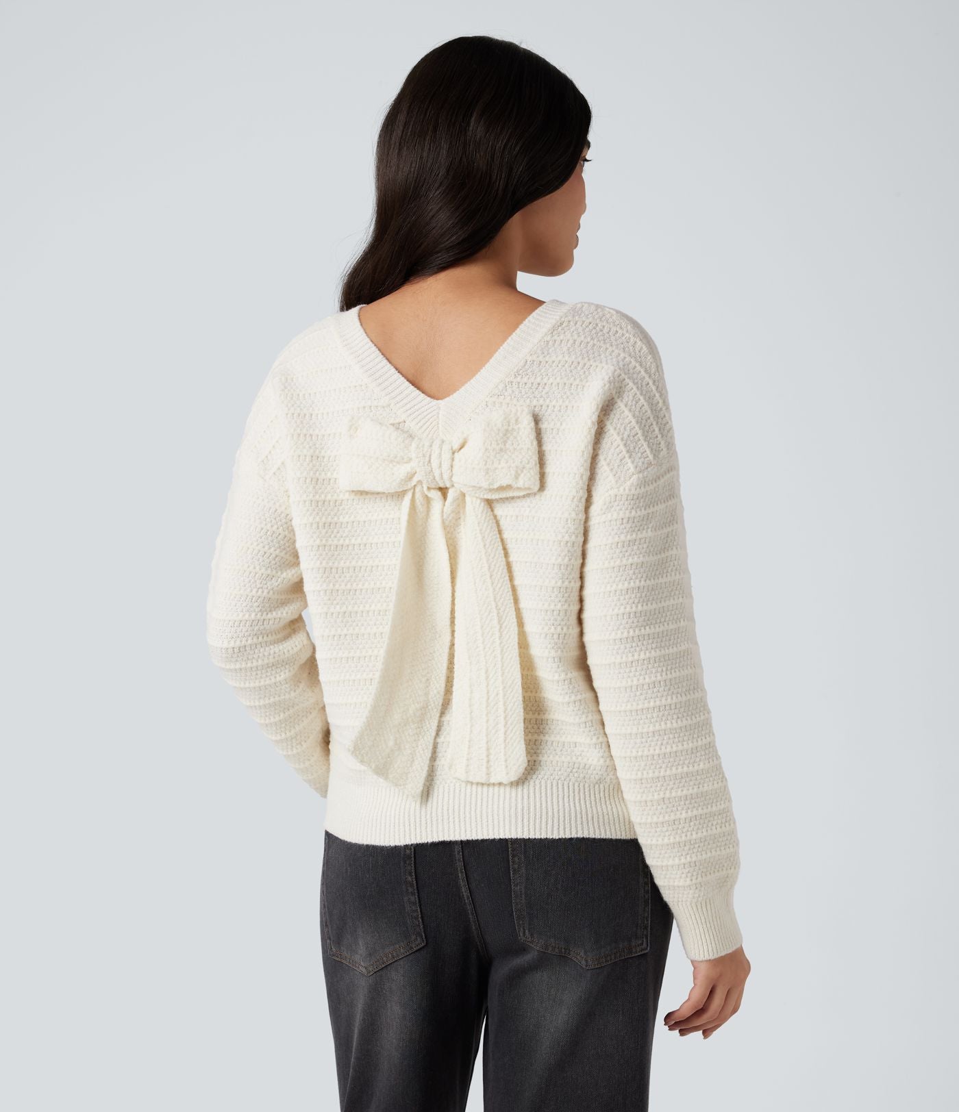 Pull tailleur liens dans le dos manches longues
