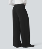 Pantalon tailleur ample taille haute en tissu gaufré avec poches Halara Flex™