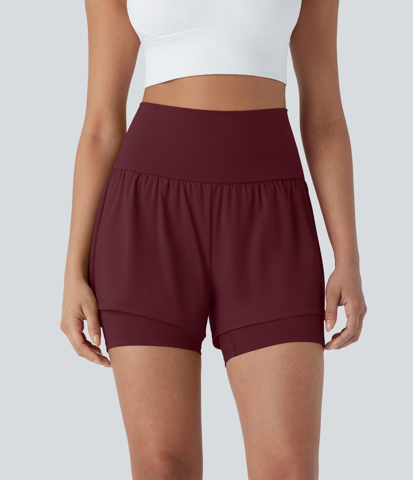 Short de yoga 2-en-1 SoftlyZero™ Airy taille très haute effet frais InstantCool 12,5 cm avec poches
