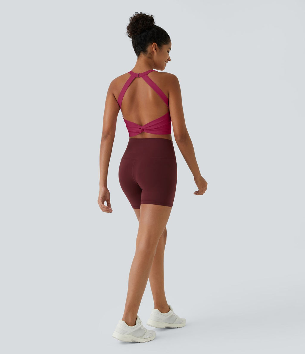 Débardeur yoga court SoftlyZero™ Plush à découpes A-C