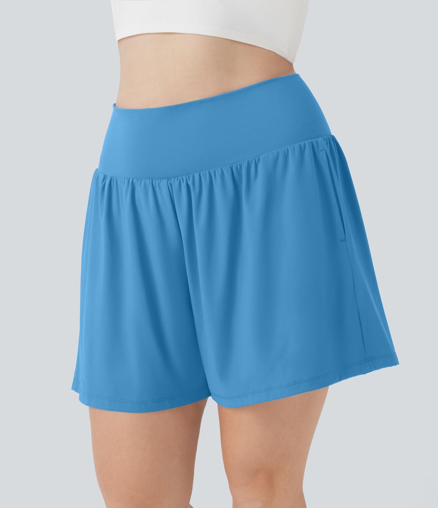 Short tailleur 2-en-1 Cool Touch yoga taille très haute Softlyzero™ Airy grande taille 17,5 cm avec poches