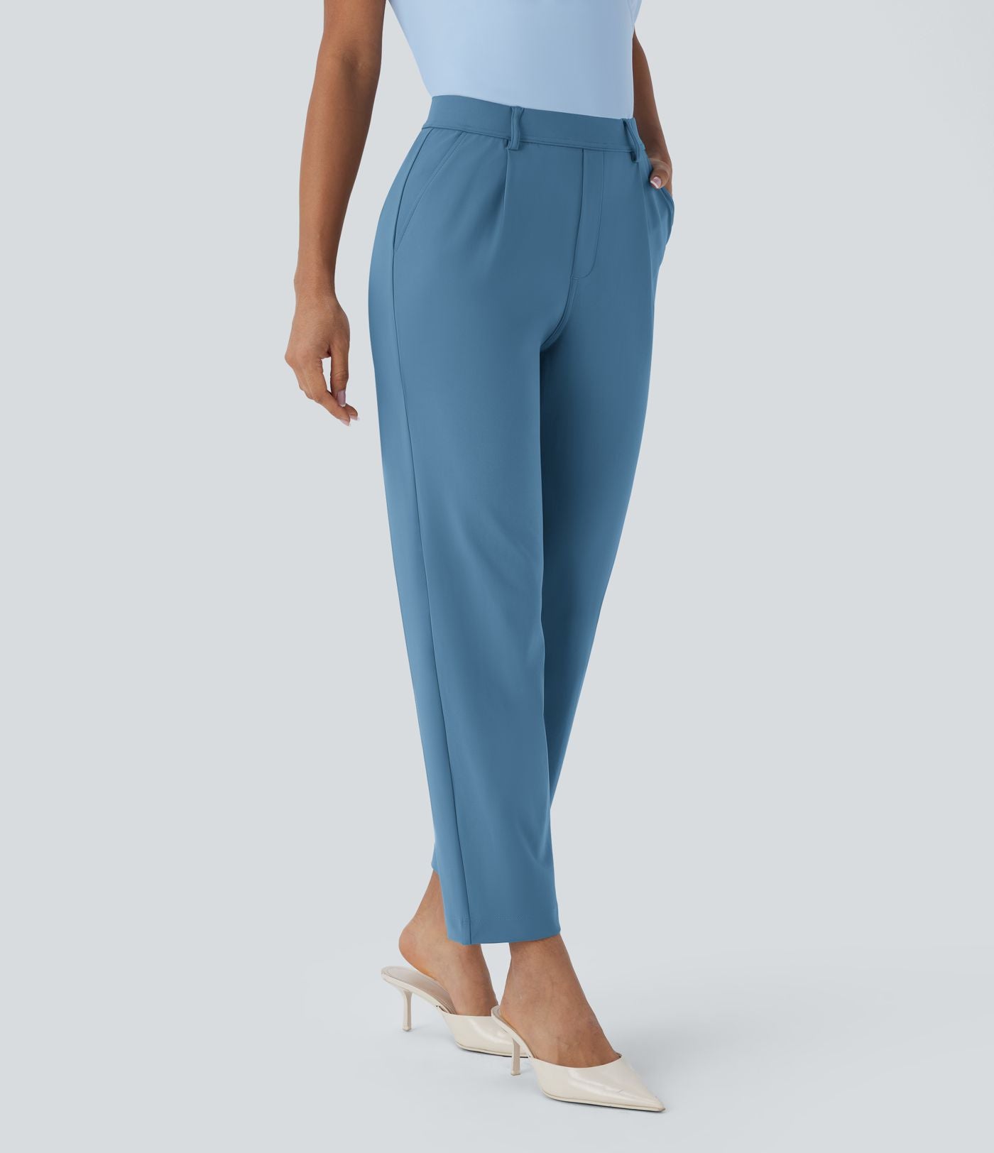 Pantalon de travail fuselé longueur cheville taille haute Halara Flex™ DayStretch avec poches