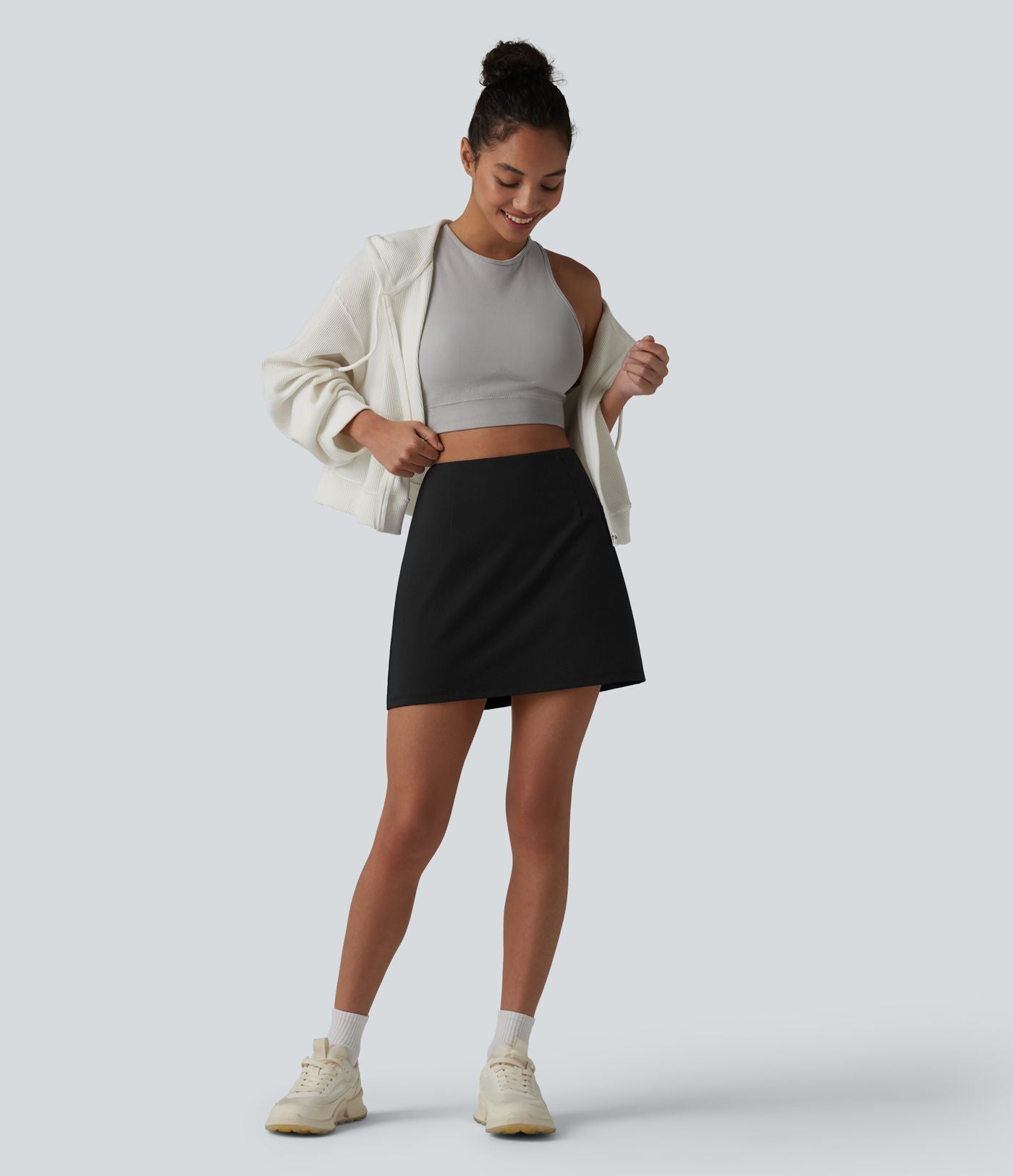 Halara UltraSculpt™ Jupe mini de sport 2-en-1 ventre plat taille haute avec poches