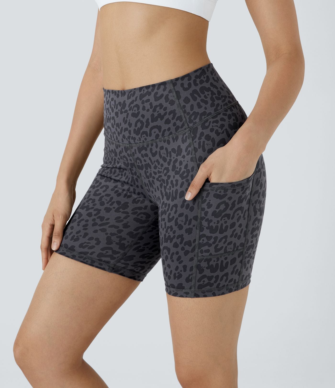 Short Course Biker Yoga Taille Haute avec Poches Latérales