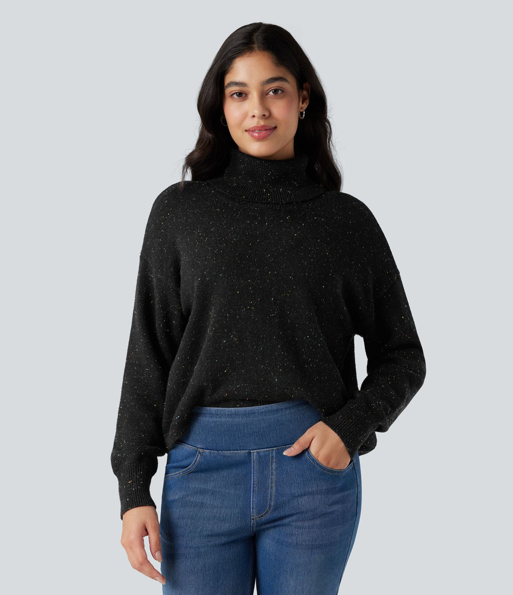 Pull col montant manches longues