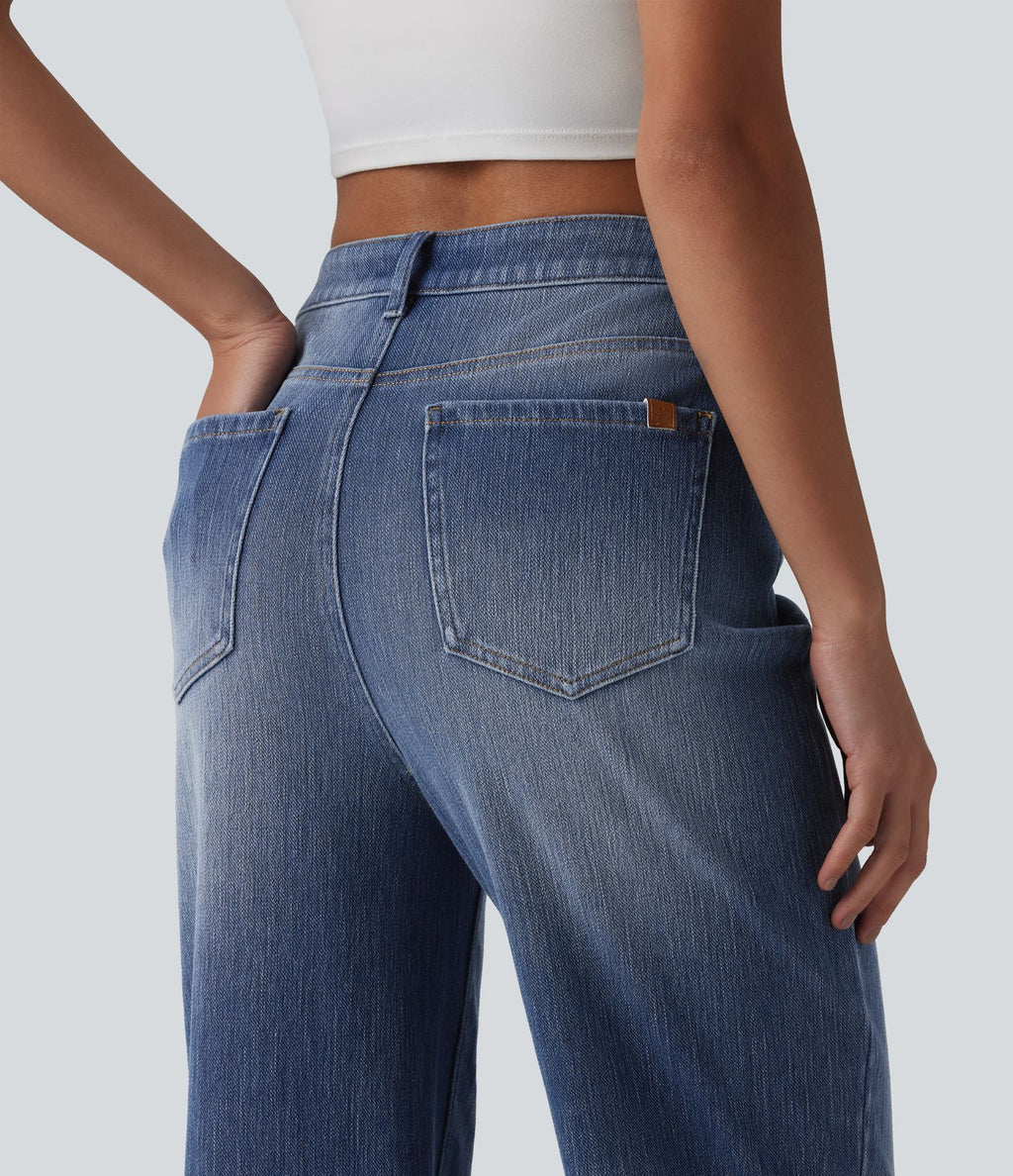 Halara Flex™ Jean droit casual taille haute avec poches