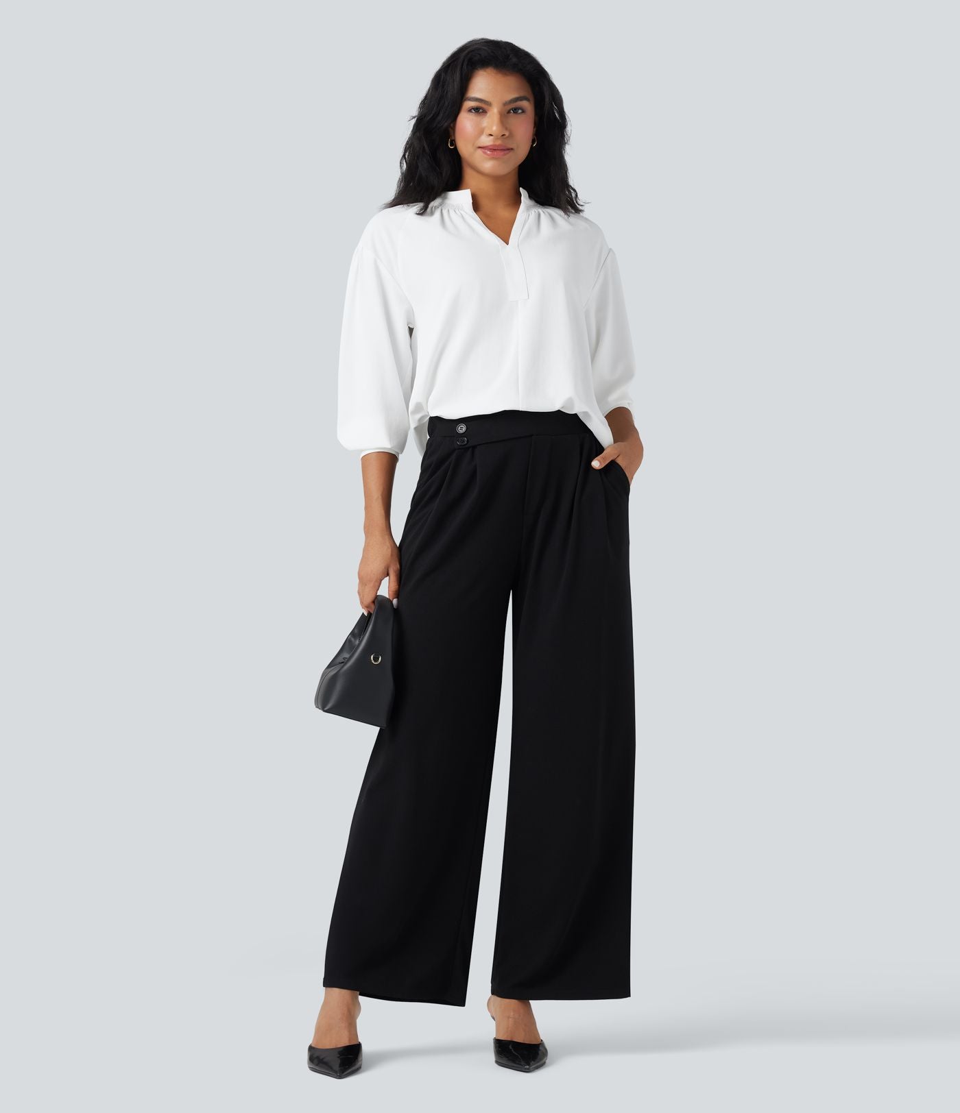 Chemise de travail manches longues col V